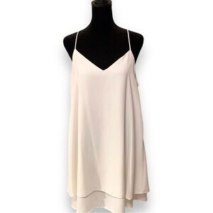 Embrace Los Angeles Cream Layered Sleeveless Skinny Straps Racerback Mini Dress